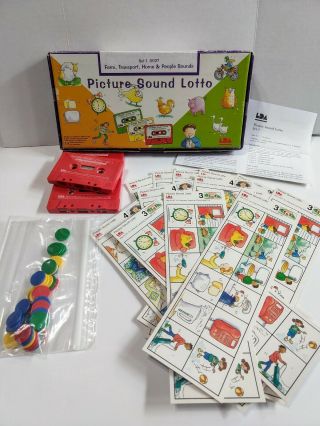 Vintage Picture Sound Lotto Cassette Sound To Pictures Game Matching Homeschool