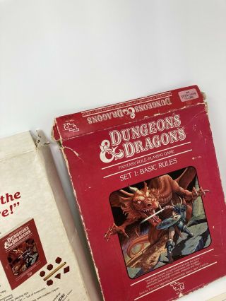 Vintage 1983 Dungeons & Dragons Basic Rules Set 1 1011 TSR RPG 3