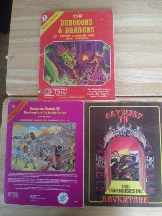 Tsr Dungeons & Dragons 1980 Basic Rule Book 1 & Module B2 And Gateway Adventure