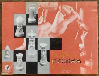 Vintage Gothic Sculptured Chess By Peter Ganine Salon Edition Made In Usa.  1957.