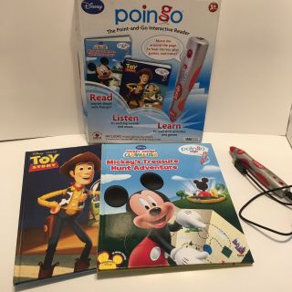 Poingo Reader With 2 Disney Books Mickey Mouse Toy Story