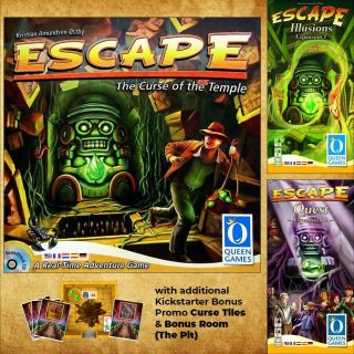 Escape: The Curse Of The Temple,  Base Game,  Expansions 1 & 2,  Complete,  Promos