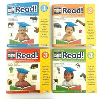 Your Baby Can Read Books Set 1 - 4 Lift A Flap Book Early Language Development