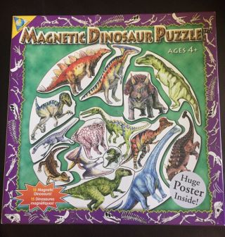 Orb Factory Magnetic Magnet Dinosaur Puzzle & Poster 15 Piece