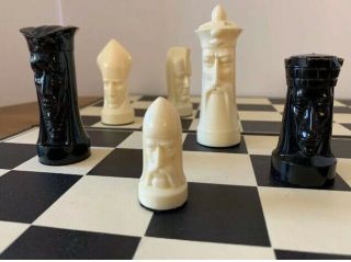 Vintage Gothic Sculptured Chess By Peter Ganine Salon Edition Made In Usa