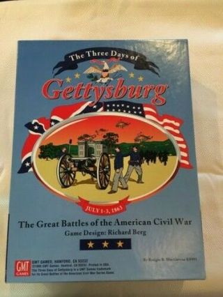 The Three Days Of Gettysburg.  Gmt Games. ,  Un - Punched.