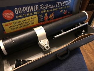 Vintage Gilbert 80 Power Astronomical Telescope Model 13214 In Carry Case