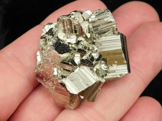 A Small and 100 Natural Pyrite Crystal CUBE Cluster From Peru 64.  8gr 3
