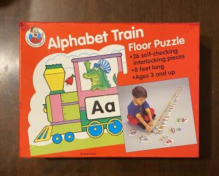 Vintage 1992 Alphabet Train Floor Puzzle - Frank Schaffer - 26 Pc 8ft Long -