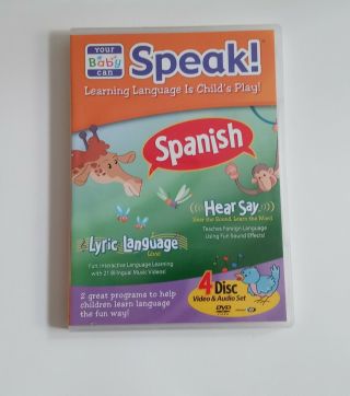 Your Baby Can Speak Learn Spanish Hear Say Lyric Language (dvd) 4 Disc Set (a3)
