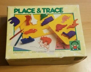 1990 Discovery Toys Place And Trace Puzzle For 24,  Months Animals Vehicles - Euc