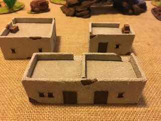 Pre - Painted Flames Of War Ww Ii 3 Battlefield In A Box Desert Houses