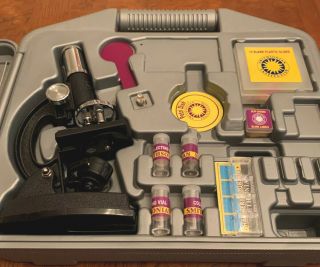 Smithsonian Institution 900x Die - Cast Microscope Lab Kit And Case