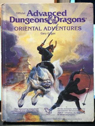 Advanced Dungeons & Dragons Oriental Adventures Sourcebook Tsr Ad&d Vintage 1985