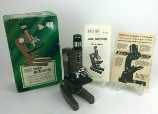 Vintage Sears Zoom Microscope Magnifies 100 X To 600 X Model 49 1929