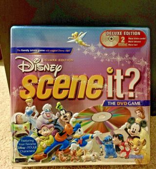 Disney Scene It? Deluxe Dvd Game In Collectible Tin - Played Once,  Complete