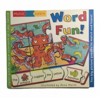 Word Fun Sentence Building Reading Picture Puzzle By Match And Learn Ages 3,