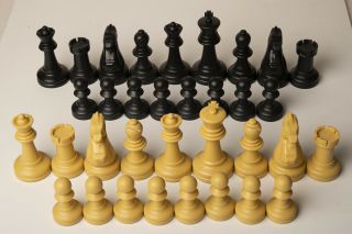 34 - Piece Drueke Chess Set,  3 ½” King,  Heavily - Weighted
