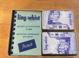Vintage Card Game Ling - Whist Learn To Speak French Copyright 1955