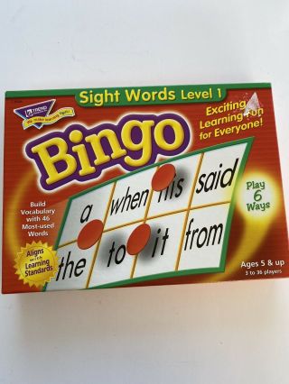 Trend - Sight Word Bingo Game - Level 1 - Learning To Read Practice Home School