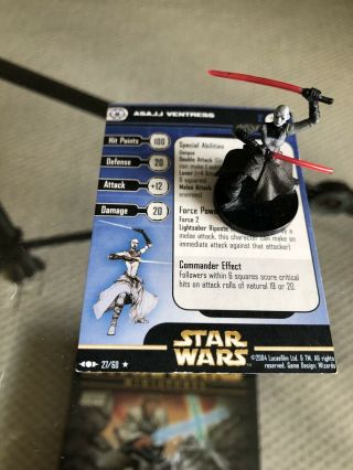 Star Wars Miniatures: Clone Strike - Asajj Ventress (27/60) W/ Card 3