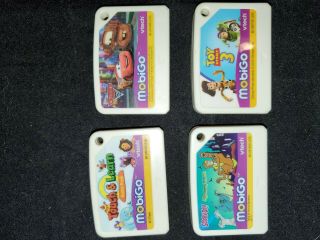 4 Mobigo Touch Vreader Games - Cars 2,  Scooby - Doo,  Toy Story 3,  Touch & Learn