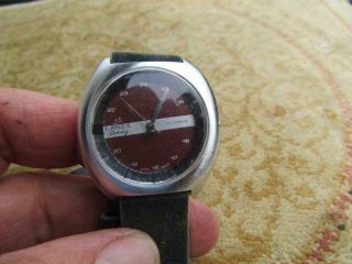 Vintage Watch Latex Luxury 17 Jewels Brown Face Military S1 - 24 Rehab