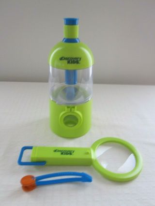 Discovery Kids 2 Way Bug Viewer Lighted Magnifying Glass Tongs Kids 5,  Ex