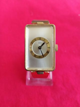 Swiss Made Est Ladies Gold Tone Wind Up Watch.  Sharp,  Metal Band A79