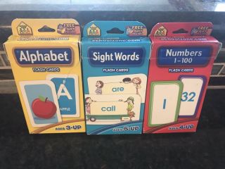 Numbers 1 - 100 Sight Words Alphabet Flash Cards Bundle Learning Preschool K Child