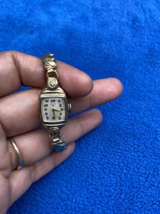 Vintage Elgin 10k Gold Filled Womens Hand Winding Watch -