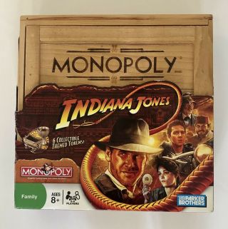 Indiana Jones Monopoly Limited Collector’s Edition Wooden Crate 2008 Lucasfilm