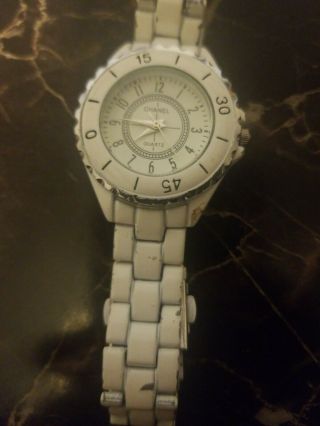 Chanel 325 White Band Ladies Watch,  Stainless Steel Back Quartz.