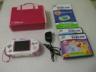 Leap Frog Leapster Explorer Learning System Purple/white Games Case 39200 N2390
