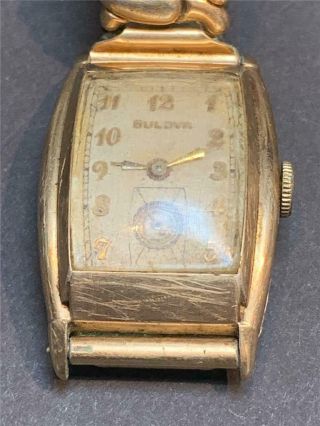 Antique Bulova 10k Yellow Rolled Gold Plate Watch - 9462092 - 27 Mm Across