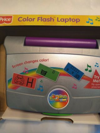 Fisher Price Fun 2 Learn Color Flash Laptop 3 - 7 Great W/mouse Pre - Owned
