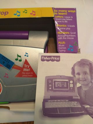 Fisher Price Fun 2 Learn Color Flash Laptop 3 - 7 great w/mouse pre - owned 2