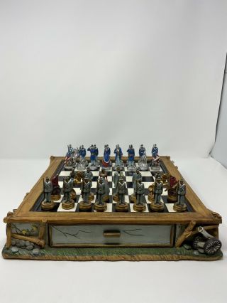 American Us Civil War North Vs South Chess Set 14 " Fortress Castle Board