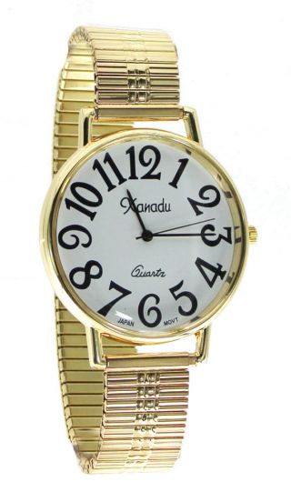 Unisex Large Face Stretch Band Easy To Read Watch