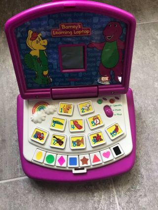 1999 Barney’s Learning Laptop Electronic Toy Computer Shapes Music Sounds
