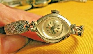 Vintage Waltham Ladies Watch Diamond 21 Jewel Gold 1950 Hadley Mesh Band Swiss