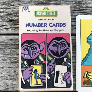 Vintage 70s SESAME STREET Counting FLASH CARDS Pictures & Numbers 30 Cards 3