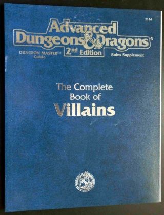 1994 The Complete Book Of Villains,  Ad&d 2nd Ed. ,  Tsr Inc.  (2144)
