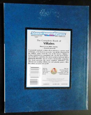 1994 The Complete Book of Villains,  AD&D 2nd Ed. ,  TSR Inc.  (2144) 2