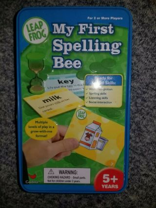 Leap Frog My First Spelling Bee Flash Cards Educational Game In Tin