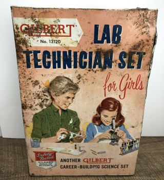 A.  C.  Gilbert Lab Technician Set For Girls Tin Metal Box Advertising