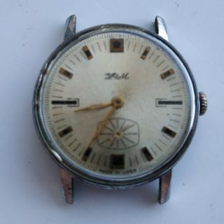 Pobeda ZIM 2609 wave.  Vintage Soviet Russian mechanical men ' s watch USSR 70s 2