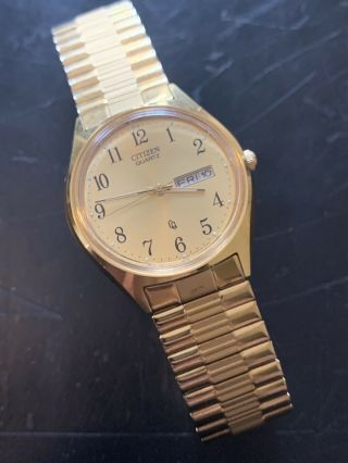 Vintage 1984 Citizen Cq Quartz Watch 6100 - S24876 - Running Well