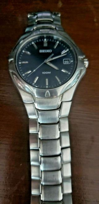 Seiko Mens Wrist Watch Silver 100m Water Resistant