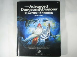 Advanced Dungeons & Dragons Players Handbook By Gary Gygax 2010 6th Printing